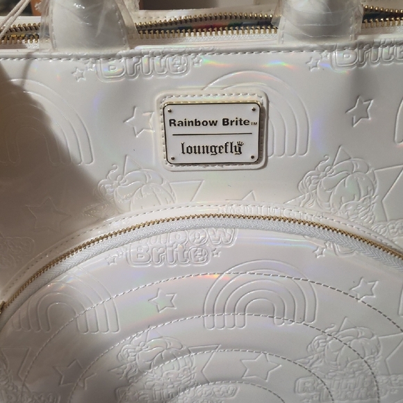 Loungefly White Embossed Rainbow Tote - Picture 3 of 8